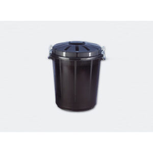 CUBO REDONDO NEGRO C/TAPA Y PEDAL 70L