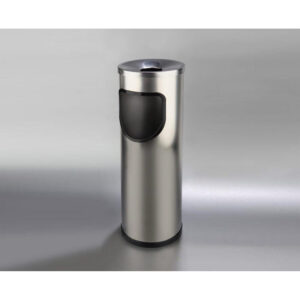 PAPELERA CENICERO CIRCULAR INOX AISI 304 SATINADO CAPACIDAD 23 LT.