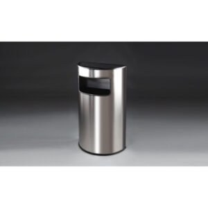 PAPELERA CENICERO MEDIA LUNA INOX AISI 304 SATINADO CAPACIDAD 80 LT.